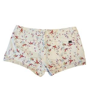 Hurley Y2K Hummingbird Short Shorts Low Rise Womens Size 30 Juniors 5 White Bird